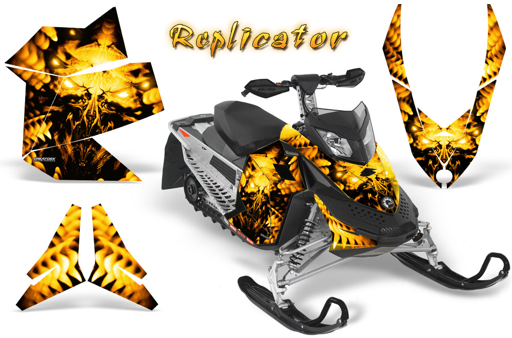 Skidoo REV XP Graphics Kit Replicator Yellow BB